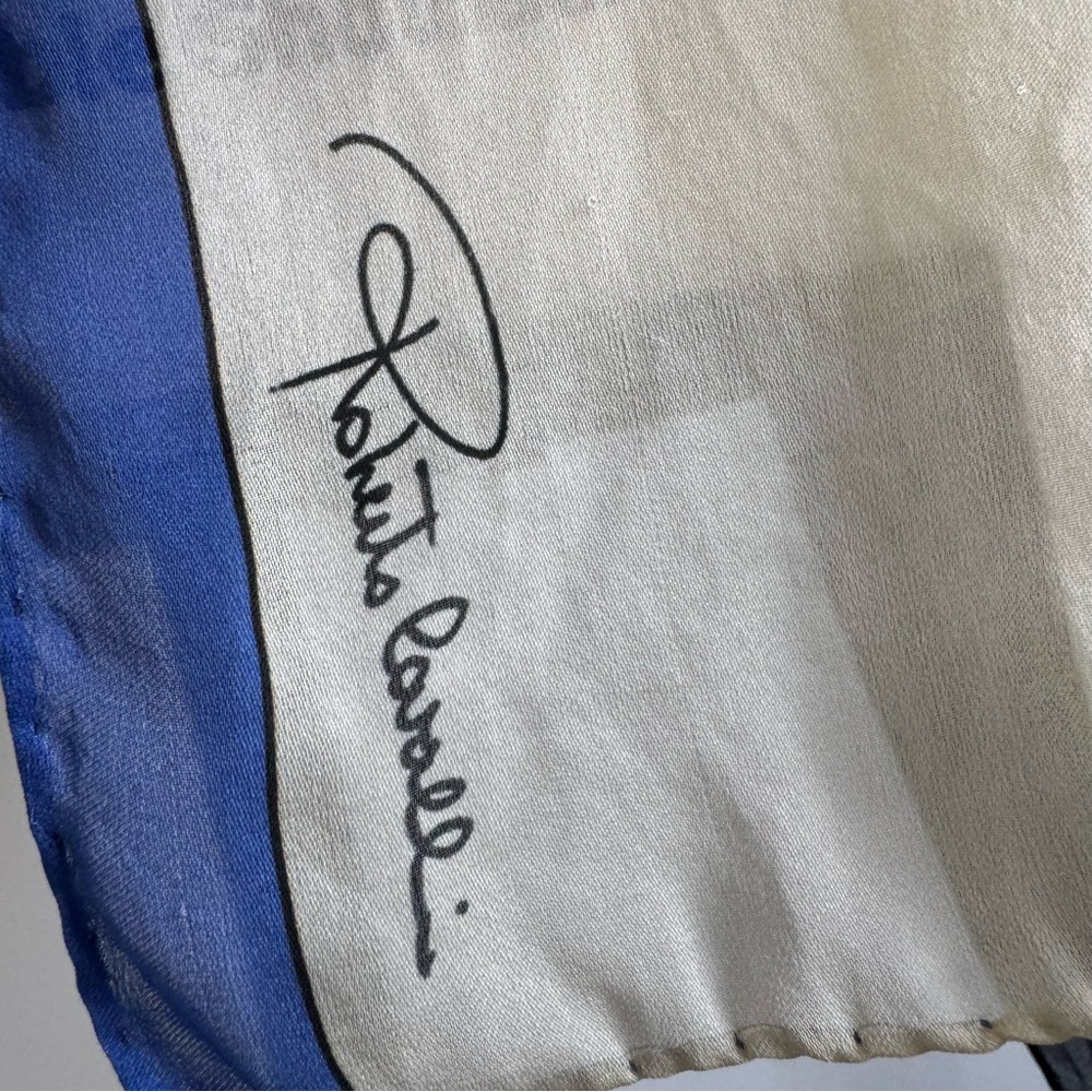 Roberto Cavalli bright blue silk Scarf - Picture 13 of 13
